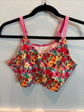 Ruby Ribbon Multicolor Floral Bralette - Pink Straps